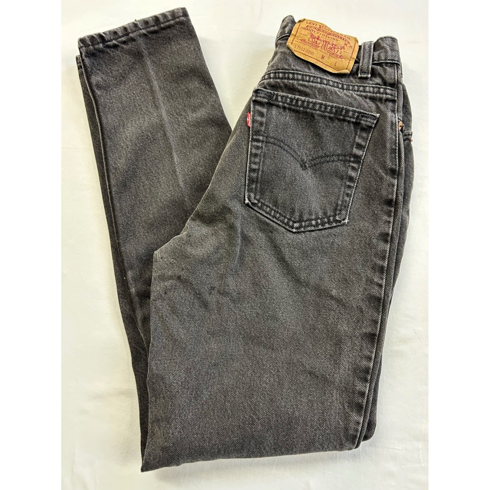 Vintage 90s Levi's 512 USA Made Gray High Rise Slim Taper Jeans Womens 7 M